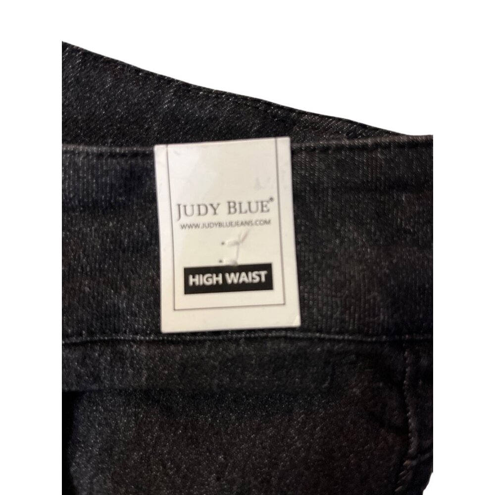Judy Blue High Waist Black Jeans Womens M Lightweight Split Hem Stretch Denim - Picture 14 of 16